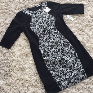 Black patterned dress 👗